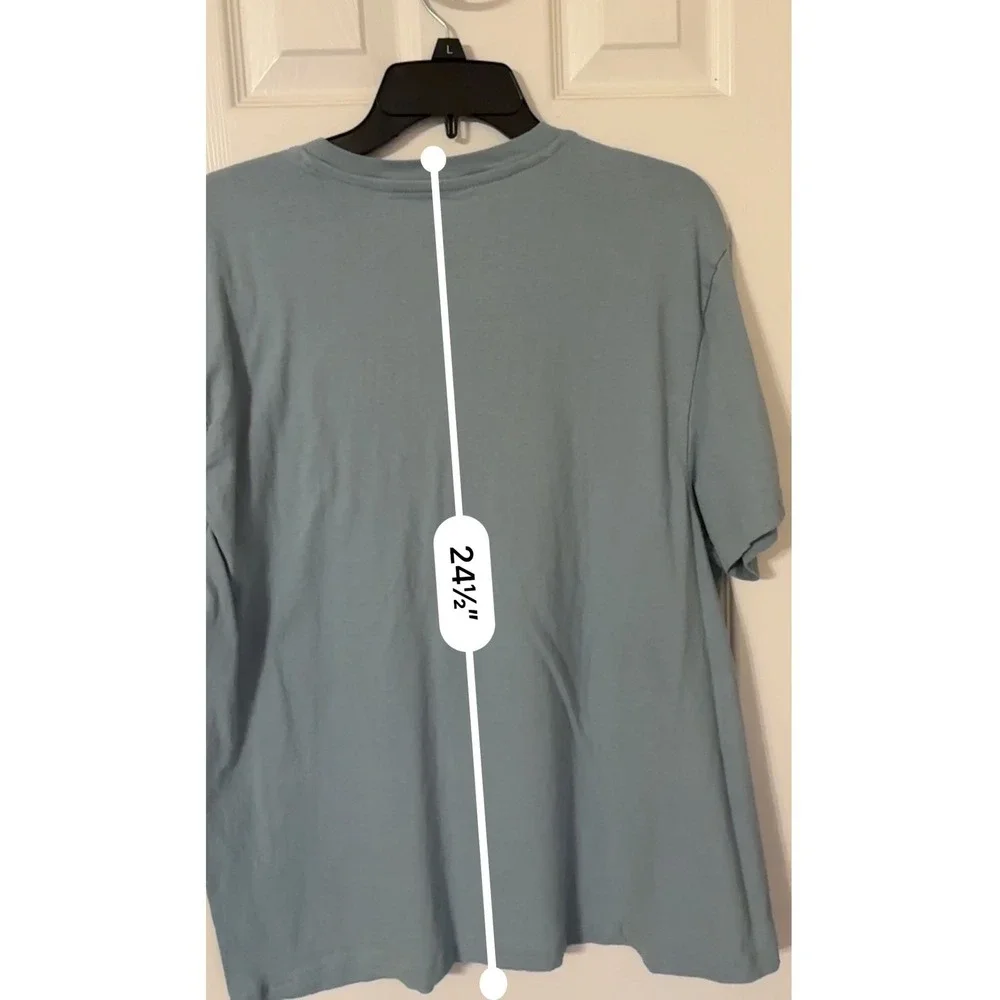 True Religion Crew Neck T-Shirt Soft Cotton Casual Blue Top Men Large‎ EUC